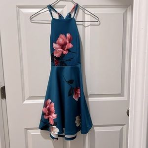 🧹 Clearance || TRAC Girls Dress, Teal Blue Sleeveless Lace Back - Size 12.